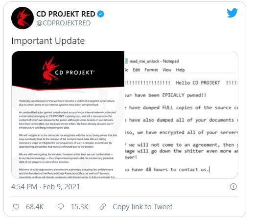 1612882005 2021 02 09 23 45 33 cyberpunk 2077 developer cd projekt red has been hacked slashgear opera - CD Projekt Red مورد حمله سایبری قرار گرفت
