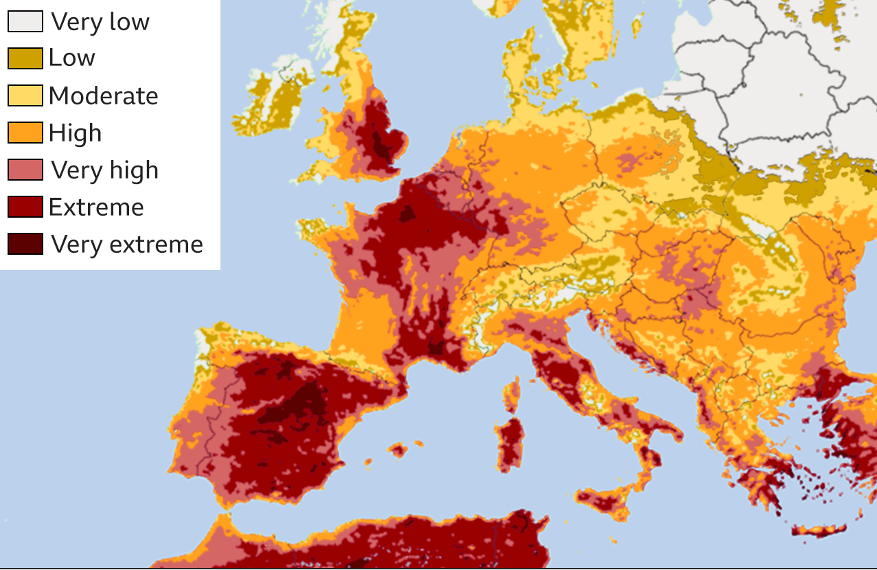 125969177 europe fire danger 2x nc - گرمای شدید اروپا منجر به اختلال در سرویس های Oracle گوگل شده است