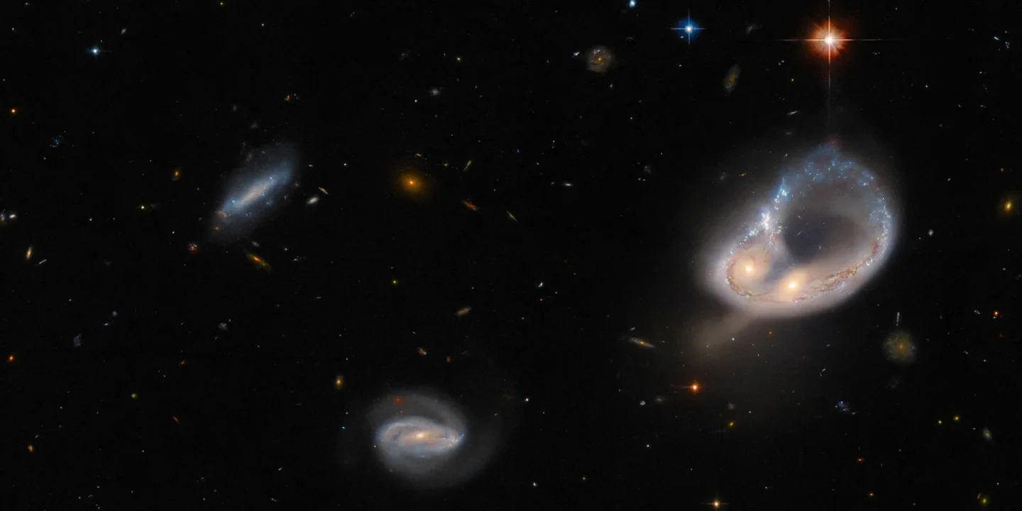 9f3223c0 6ce4 11ed b7fc 2ddb20c8213b 1440x720 - کشف دو کهکشان درحال برخورد توسط هابل